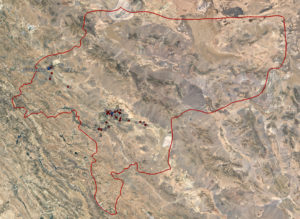 04 Foto satellitare con la localizzazione di alcune torri dei colombi nella regione di Isfahan.
